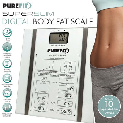 White Digital Body Fat Analyser Bathroom Weighing Scales BMI 150KG Bath Scales