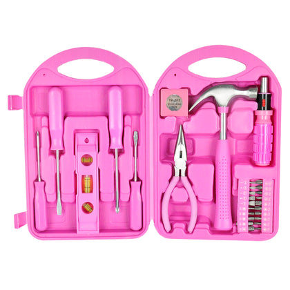 28pc Ladies Pink Tool Kit Set with Hard Storage Carry Case  Household Home DIY
