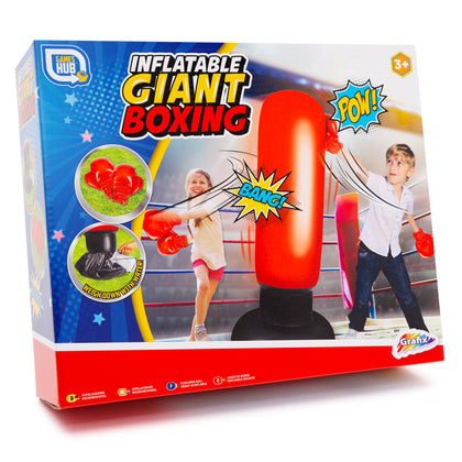 Games Hub Inflatable Giant Boxing Set Children Gloves and Punch Bag Garden Game