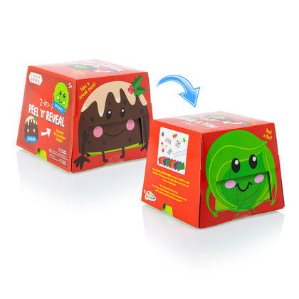 Christmas Peel and Reveal 2 in 1 Pass the Parcel Game Pudding Sprout Surprise