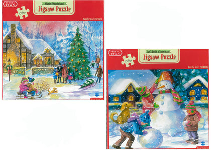 1000Pc Christmas Puzzle Winter Wonderland Let's Build A Snowman Festive Jigsaw