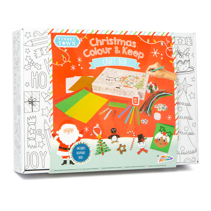 Christmas Colour and Keep Craft Box Xmas Decorations Cards Keepsake Festive Fun