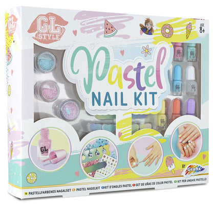 GL Pastel Nail Kit Designer Set Stylist Fashion Manicure Pedicure Glitter Polish