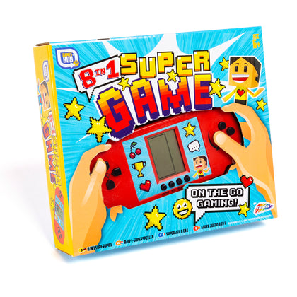 8 in 1 Super Handheld Game Machine - 8 Built in Games - Age 6+ Children's Fun