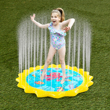 Sprinkle Splash Play Mat Pool Water Pad 67’’ Summer Inflatable Garden Swimming