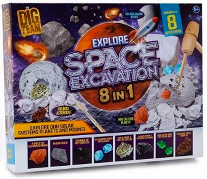 8 In 1 Explore Science Space Excavation Kit Planets Solar System Moons Asteroids