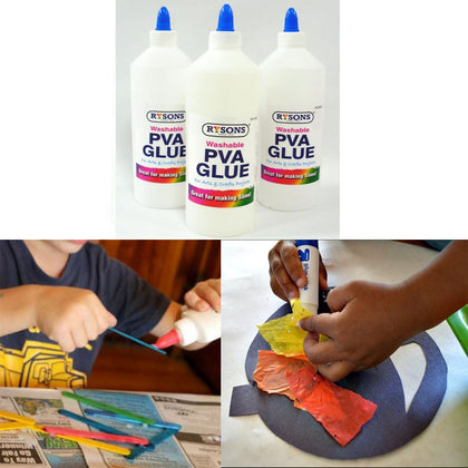 PVA Glue bottle 500ml Washable Safe Ideal For School Craft Home Office Non Toxic