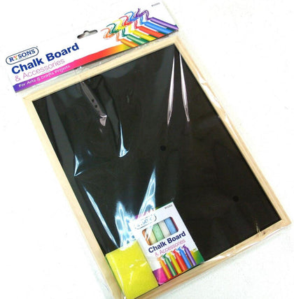 A4 Chalkboard Children Fun Kids Black Chalk Board Dry Wipe Blackboard Sponge Set