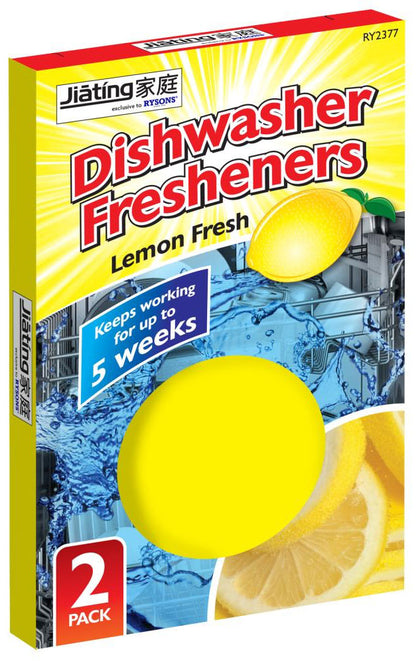 2 Dishwasher Freshener Lemon Shaped Scented Fragrance Odour Eliminator Deodorise