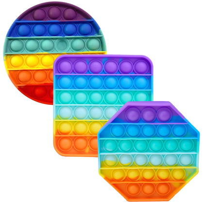 Push Press Bubble Sensory Fidget Toy Stress Relief Special Needs Autism Rainbow