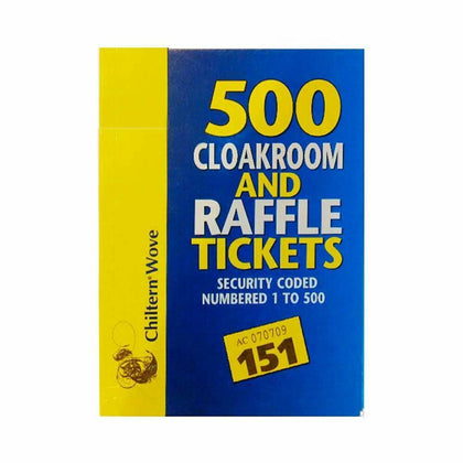 Clockroom Raffle Tombola Security Coded Coloured Perforated 500 Number Tickets