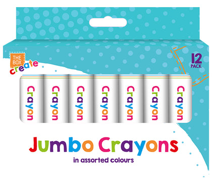 Jumbo Wax Crayons Children Kids Party Colouring Bright Colours 12 Pack Chunky