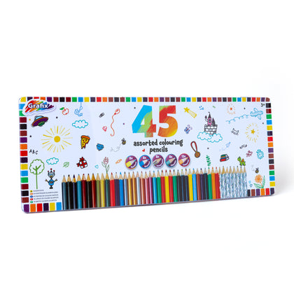 Grafix 45 Artist Coloured Pencils In Tin Artist Colouring Pencils Art Design