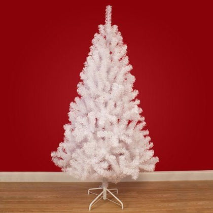 4Ft/5Ft/6Ft Christmas Tree White Pine Artificial with Stand 100 LED Light Option