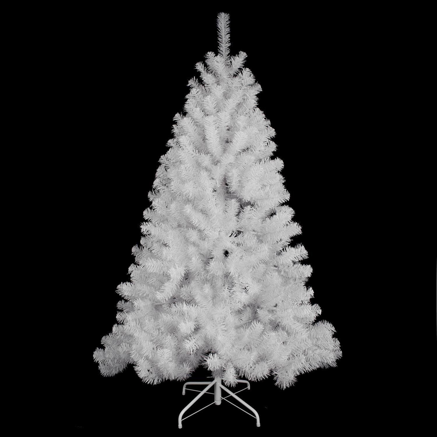 4Ft/5Ft/6Ft Christmas Tree White Pine Artificial with Stand 100 LED Light Option