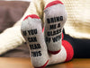 Bring Me Beer / Bring Me Wine Christmas Novelty Socks Secret Santa Present UK