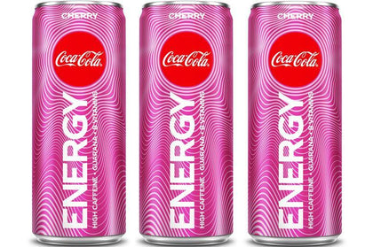 Coca Cola Energy Drink New Cherry High Caffeine Boost 12 x 250ml Long Dated