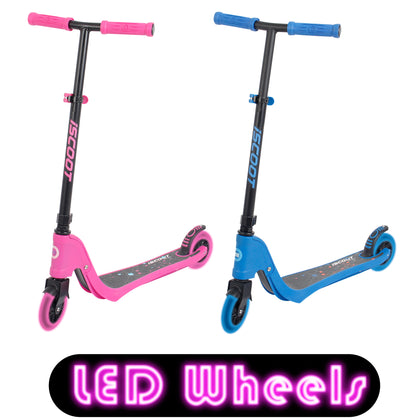 iScoot X10 Neon LED Scooter Tilt Kickboard T-Bar 3 Wheel Kick Board LED Wheels