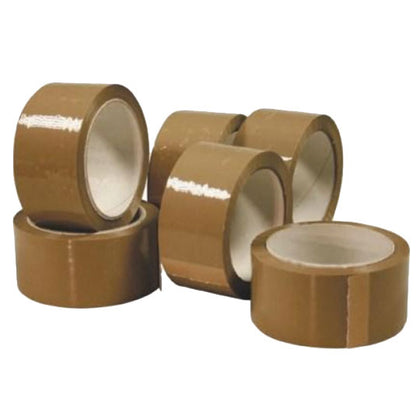 12 Rolls Packaging Tape 45 Micron Strong Brown Parcel Packing Sealing 48mm X 66m