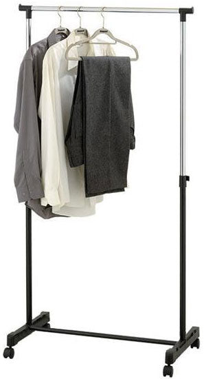 Adjustable Clothes Coat Garment Hanging Rail Rack Storage Double Stand Castors