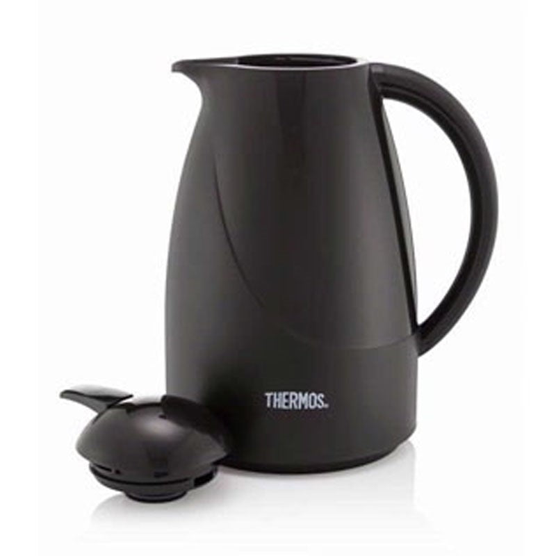 Thermos Carafe Black 1L Glass Lined Thermocafe Flask Insulated Mug Tea Hot Drink