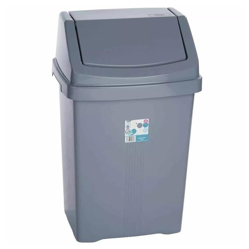 25L Premium Plastic Family Kitchen Top Rubbish Waste Swing Lid Bin Trash Basket