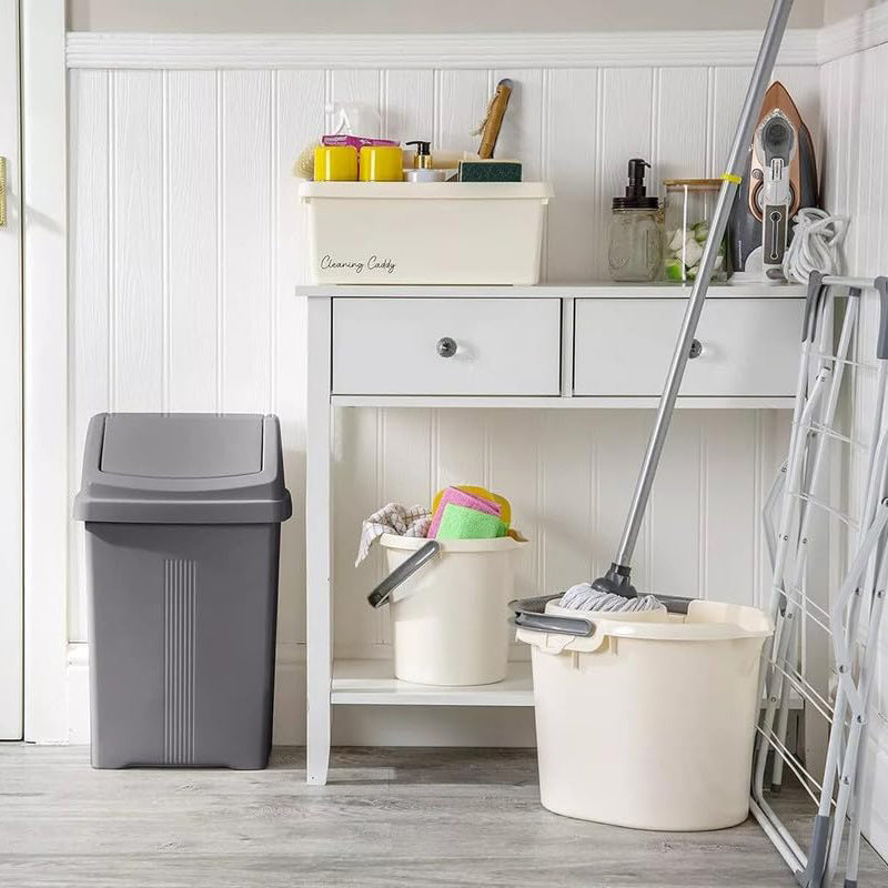 25L Premium Plastic Family Kitchen Top Rubbish Waste Swing Lid Bin Trash Basket