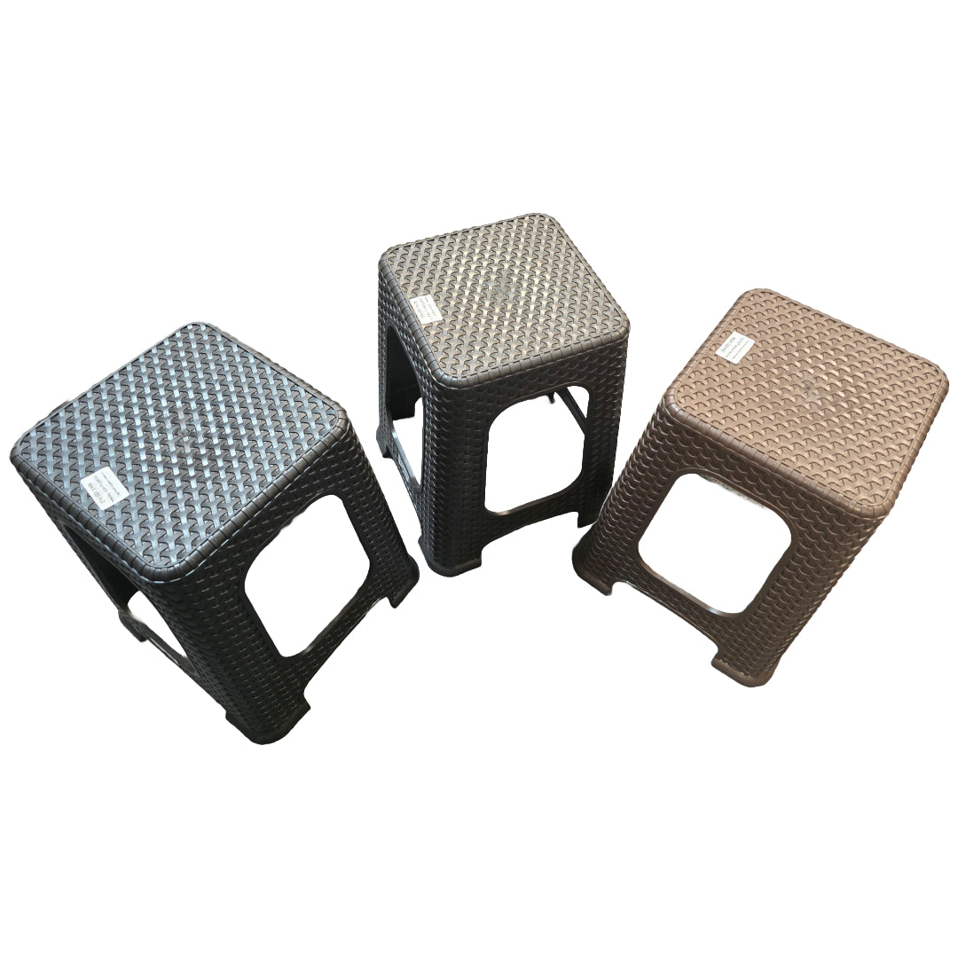 Rattan Step Stool Plastic Large Stool Indoor Outdoor Stackable Chair Home Garden
