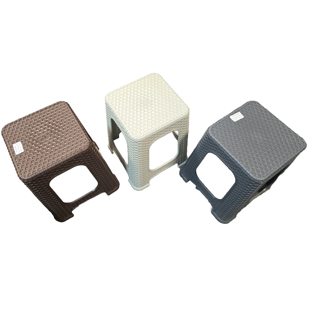 Rattan Step Stool Plastic Large Stool Indoor Outdoor Stackable Chair Home Garden
