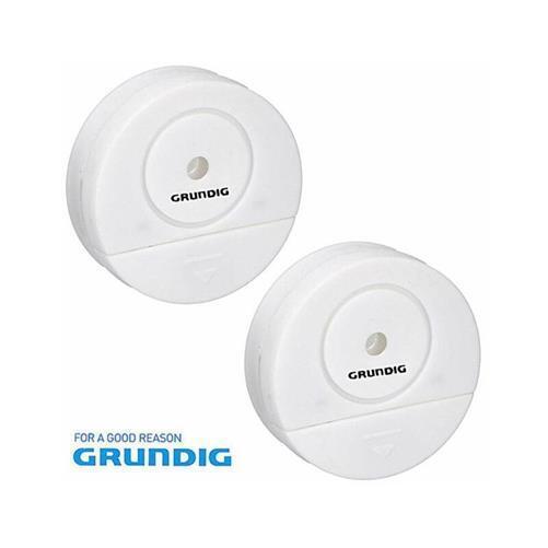 2 Pack Grundig Window Door Alarm Self-Adhesive Battery Operated White 95 DB