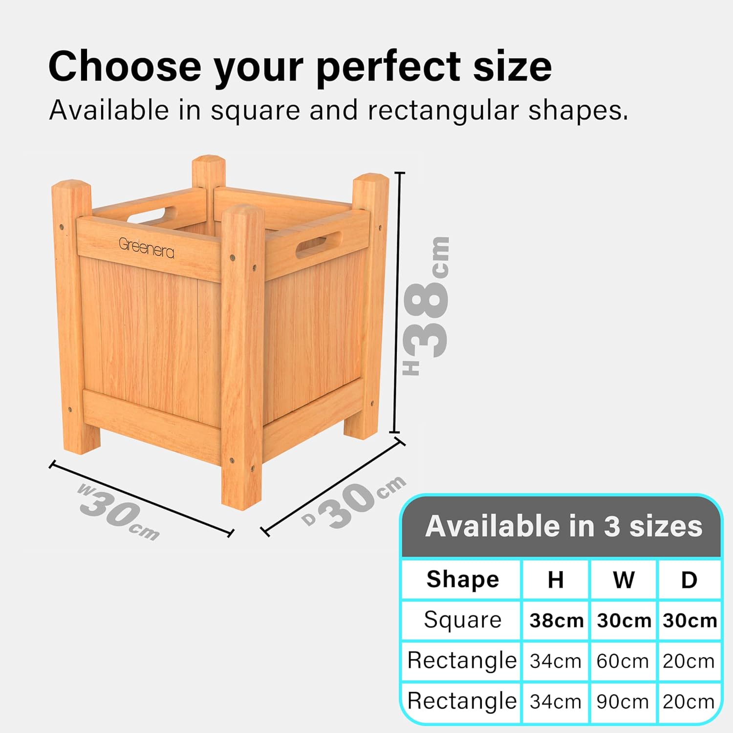 Wooden Garden Planters Outdoor Plants Flowers Pot Square Rectangular Display