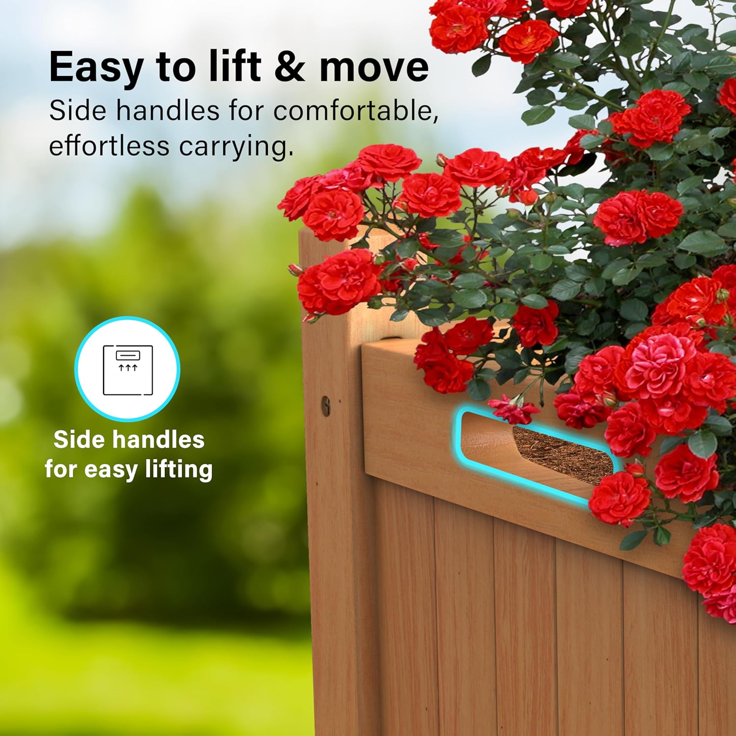 Wooden Garden Planters Outdoor Plants Flowers Pot Square Rectangular Display
