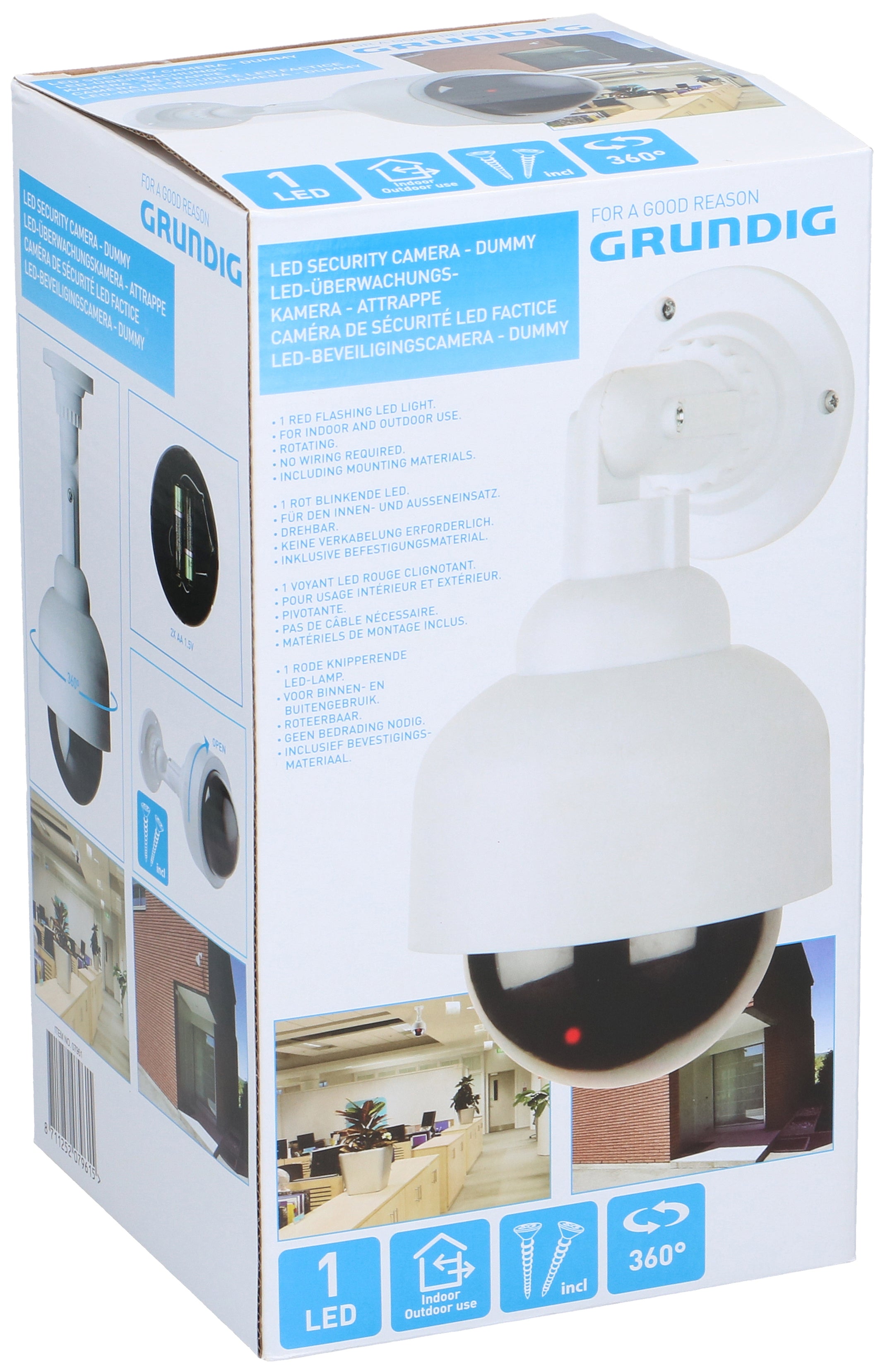 360° Fake Dummy Security Camera CCTV With Flashing LED Light Dome Indoor/Outdoor