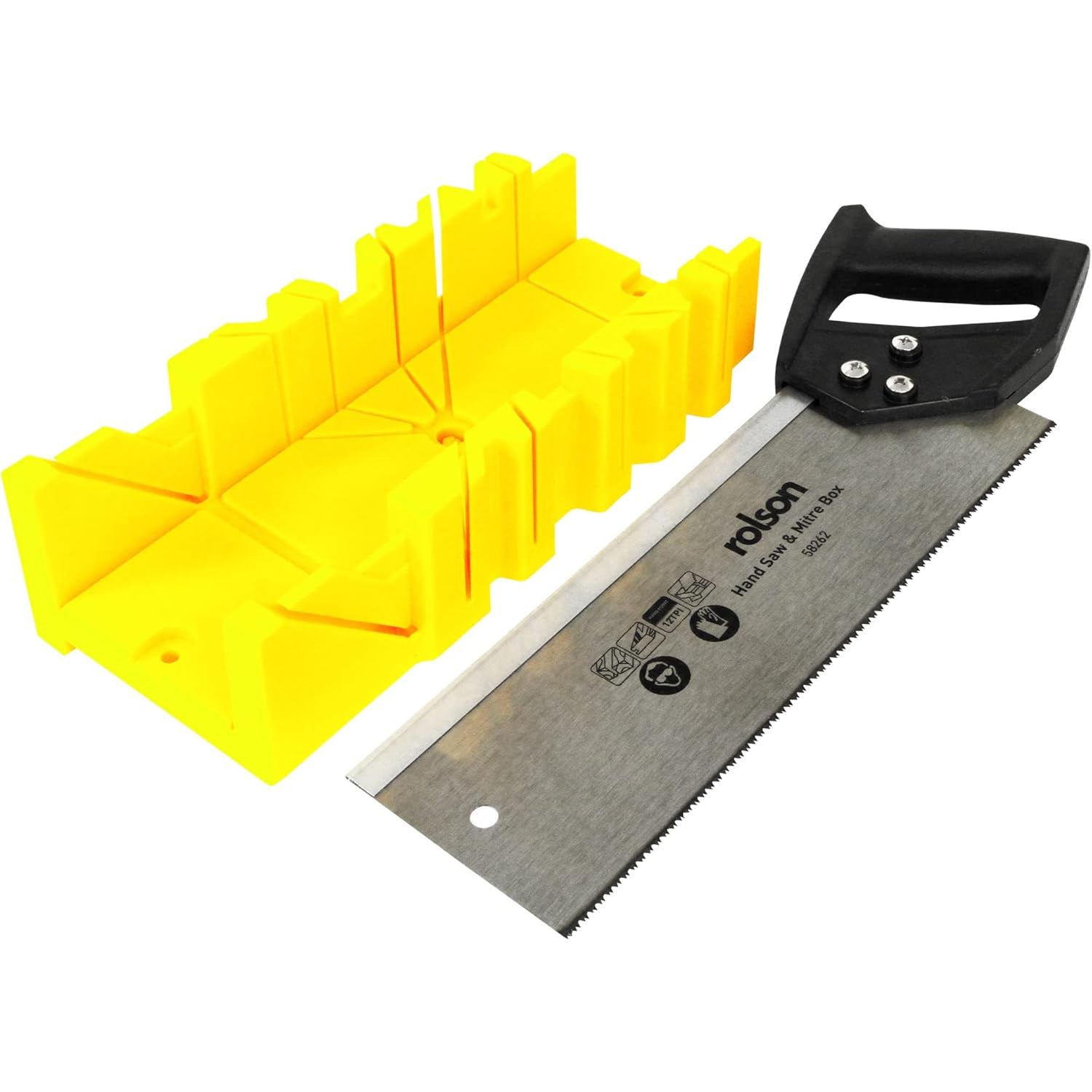 Rolson Tenon Saw & Plastic Mitre Box Home Garage Repair Crafting Tools 300mm Saw
