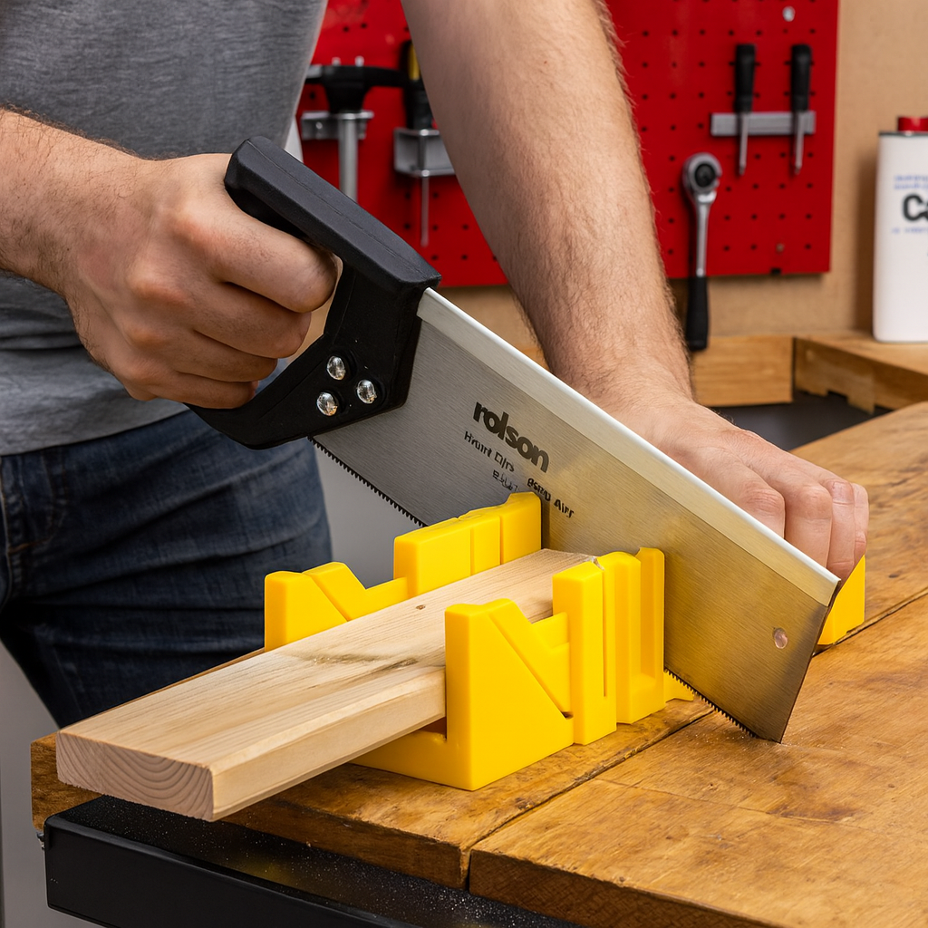 Rolson Tenon Saw & Plastic Mitre Box Home Garage Repair Crafting Tools 300mm Saw