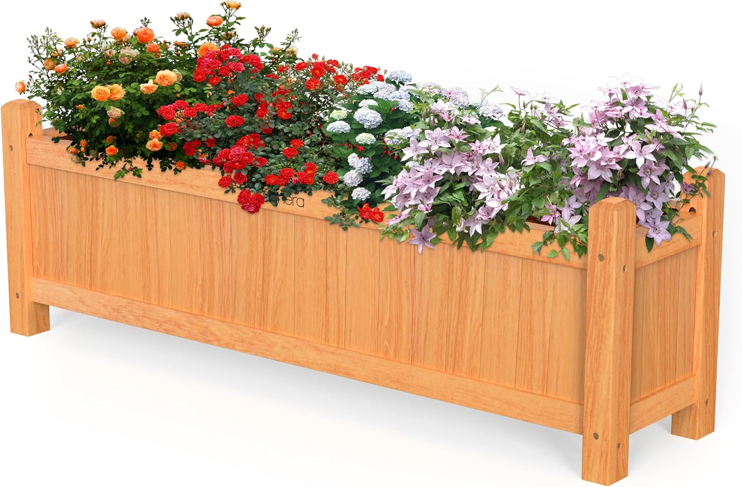 Wooden Garden Planters Outdoor Plants Flowers Pot Square Rectangular Display
