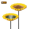 Bird Bath Water Seed Feeder Cast Iron Round Poppy Sunflower Leaf Garden Ornate