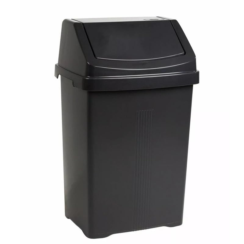 25L Premium Plastic Family Kitchen Top Rubbish Waste Swing Lid Bin Trash Basket