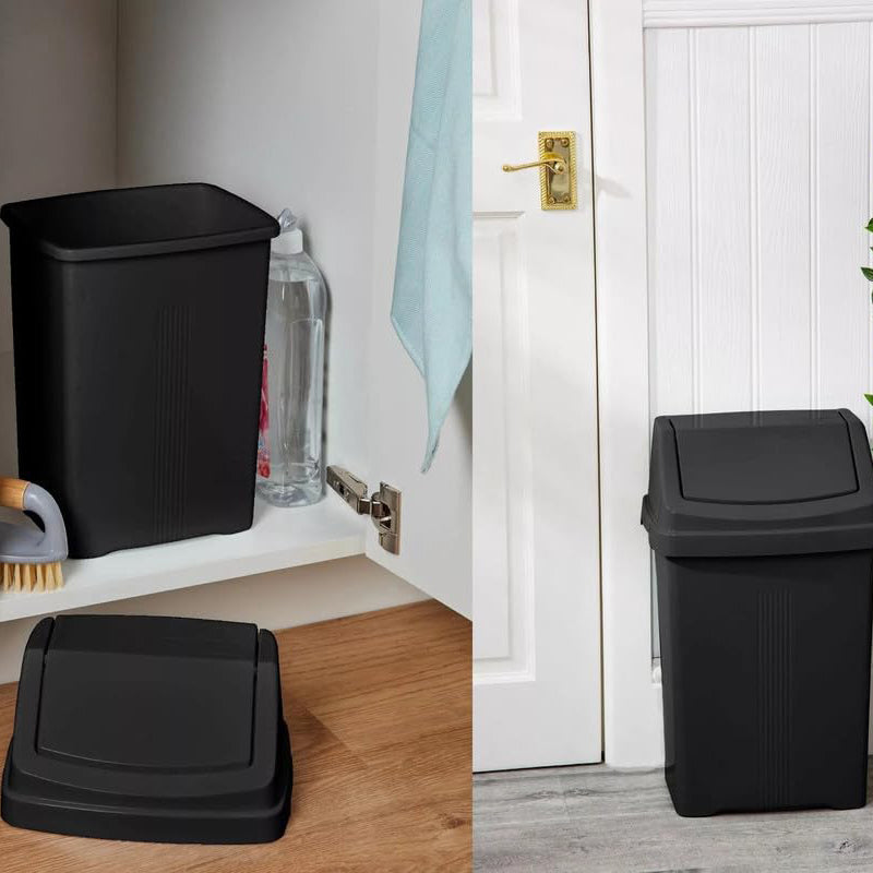 25L Premium Plastic Family Kitchen Top Rubbish Waste Swing Lid Bin Trash Basket