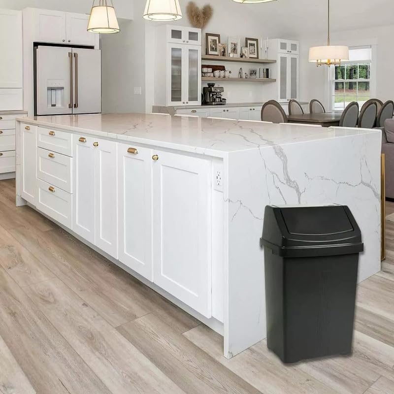 25L Premium Plastic Family Kitchen Top Rubbish Waste Swing Lid Bin Trash Basket