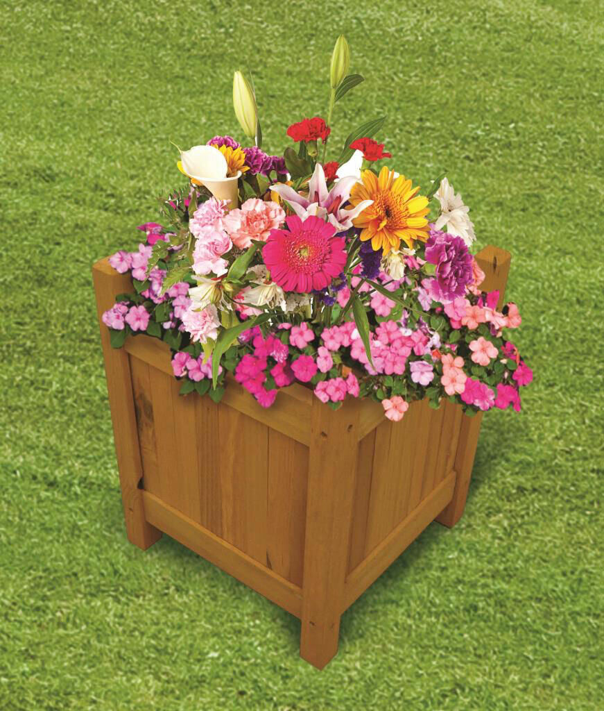 Wooden Garden Planters Outdoor Plants Flowers Pot Square Rectangular Display