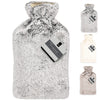 Luxury Large 2L Rubber Hot Water Bottle With Warm Knitted Fleece Faux Fur Cover