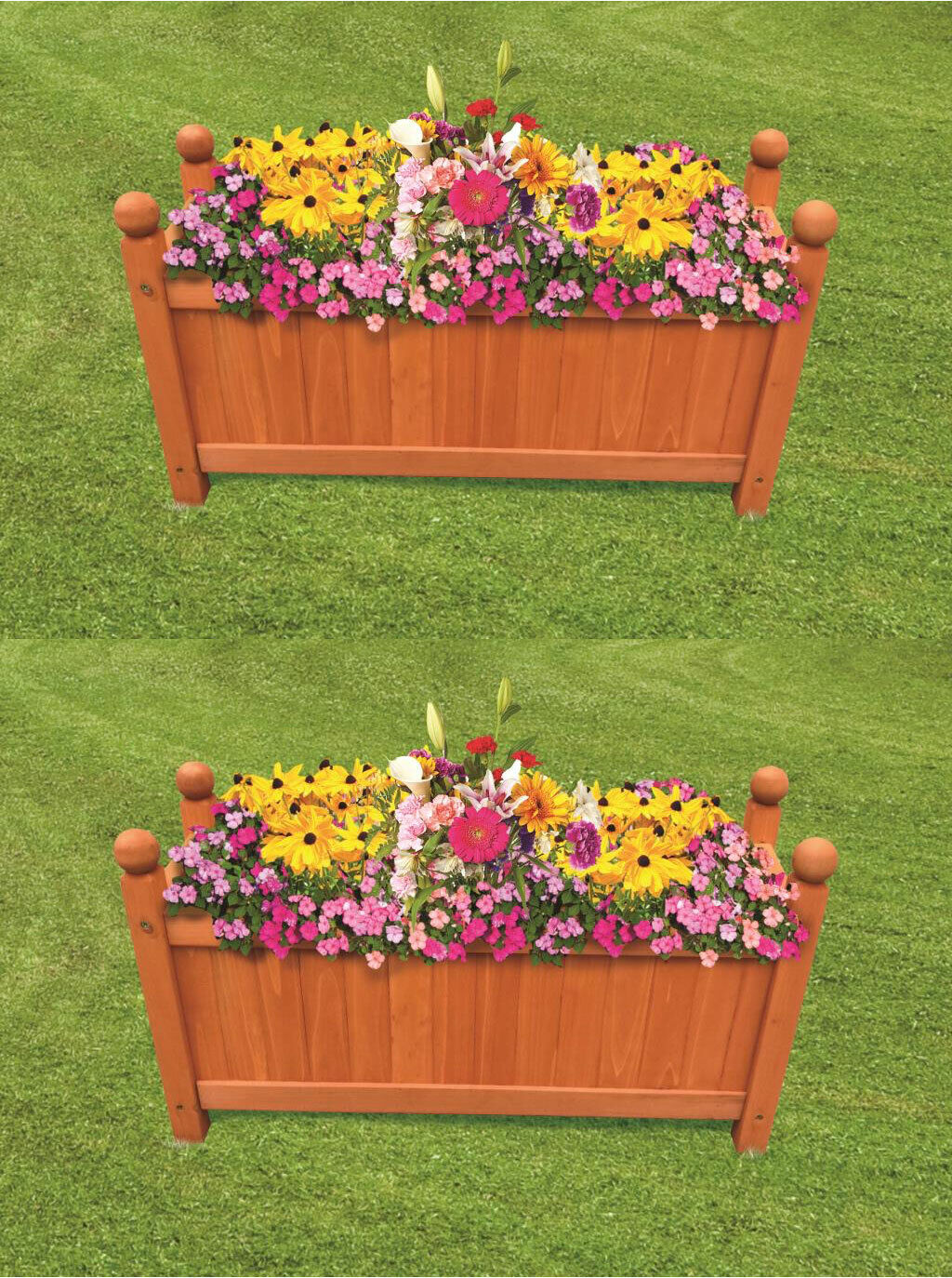 Wooden Garden Planters Outdoor Plants Flowers Pot Square Rectangular Display