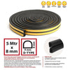 5M Rubber Seal Weather Strip Foam Sticky Tape Door Window Draught Excluder EPDM