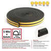 5M Rubber Seal Weather Strip Foam Sticky Tape Door Window Draught Excluder EPDM