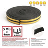 5M Rubber Seal Weather Strip Foam Sticky Tape Door Window Draught Excluder EPDM