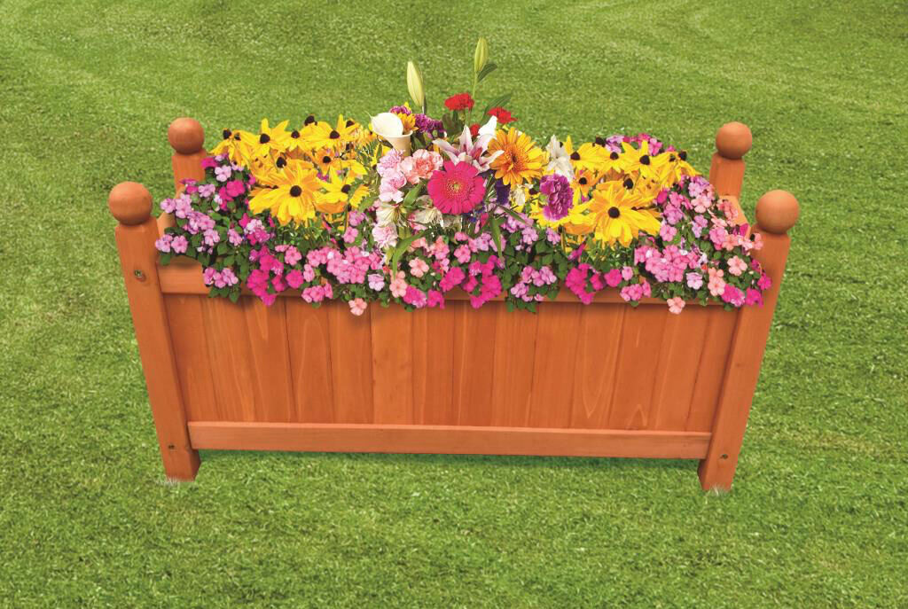 Wooden Garden Planters Outdoor Plants Flowers Pot Square Rectangular Display