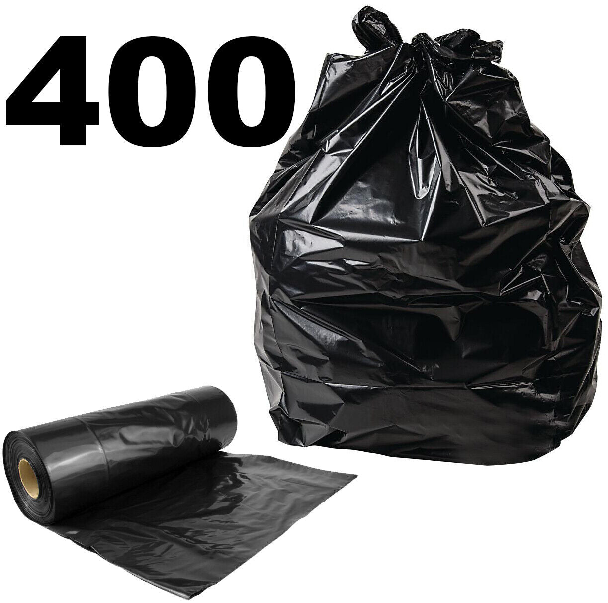 Heavy Duty Black Refuse Sacks Strong Bin Liners Dustbin Bags - 100 200 400 1000