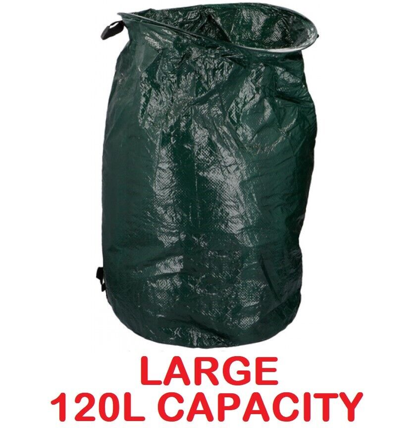 2x 120L Heavy Garden Waste Bag Refuse Sack Leaf Leaves Weeds Carry Handle Strong