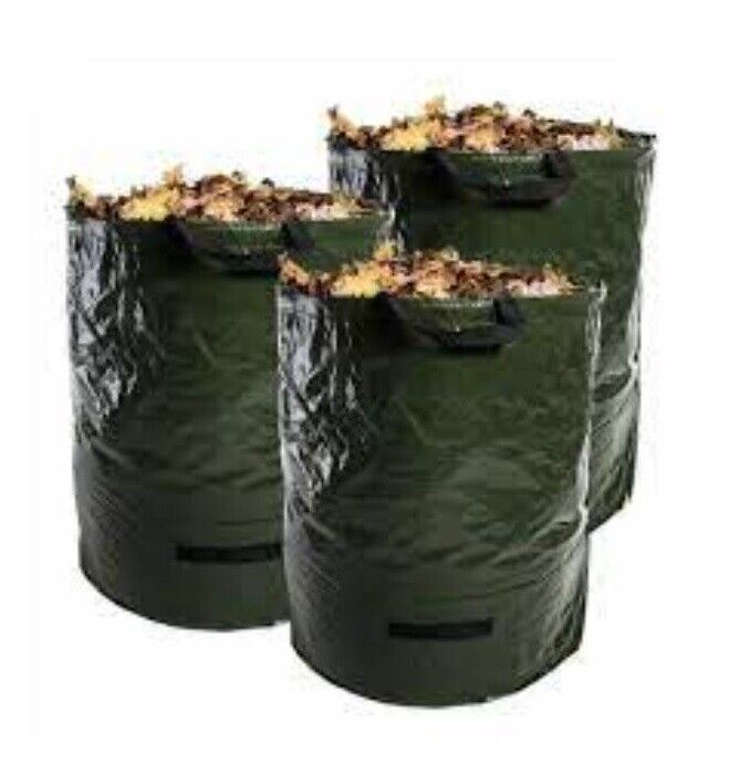 2x 120L Heavy Garden Waste Bag Refuse Sack Leaf Leaves Weeds Carry Handle Strong